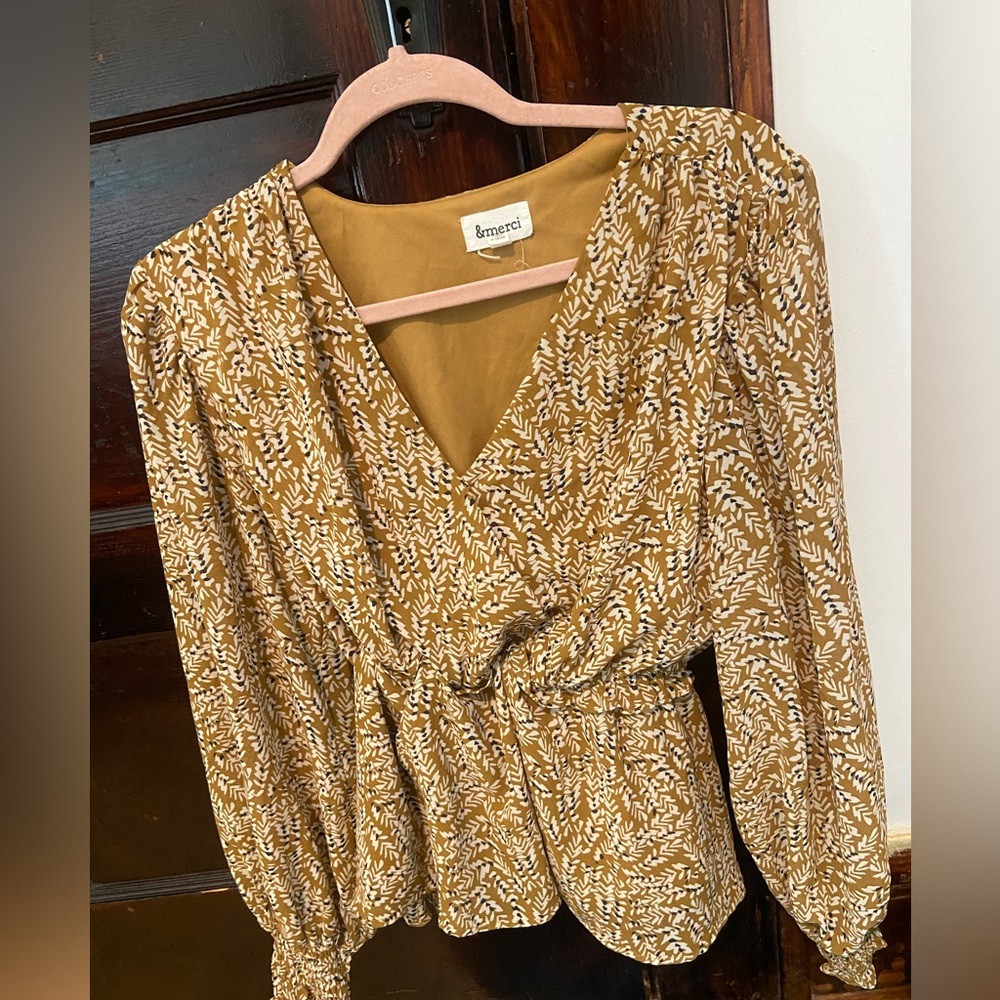 Mustard Yellow Wrap Blouse
